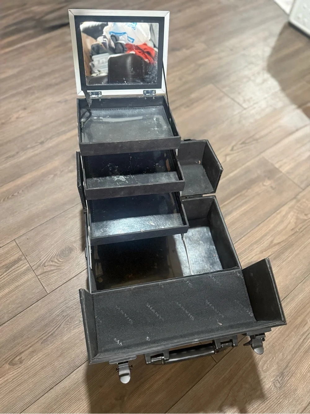 SHANY Fantasy Collection Black Makeup Train Case Cosmetic Organizer Box